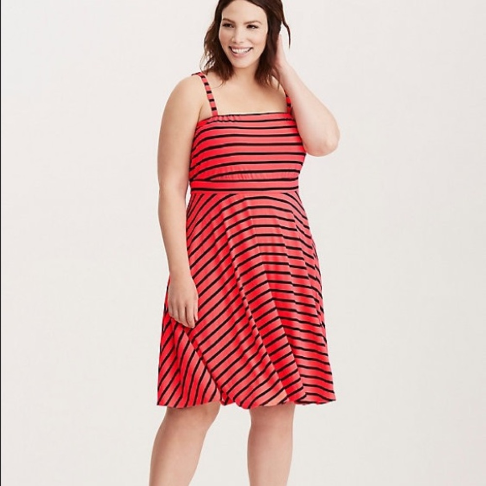 Coral Torrid A-Line Strapless Dress